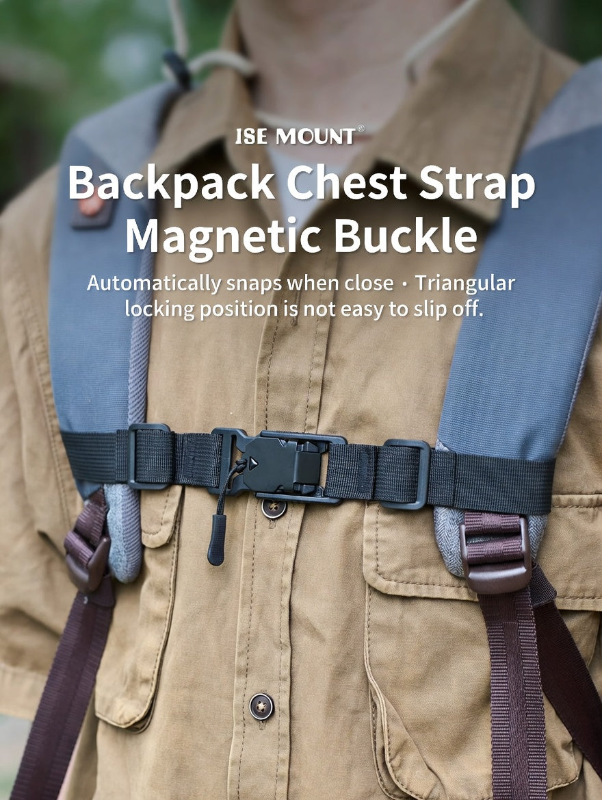 Nylon Magnetic Backpack Chest Strap Buckle Black Non-Slip Bag Kit