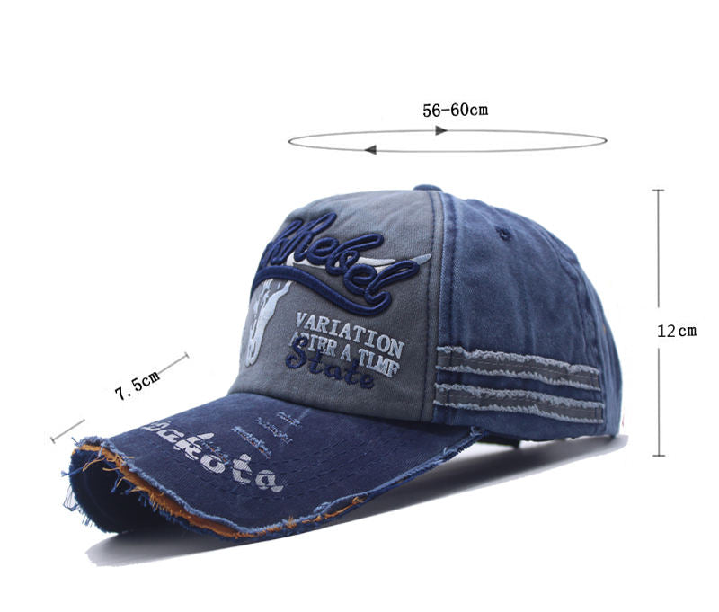Casual summer washed denim cap