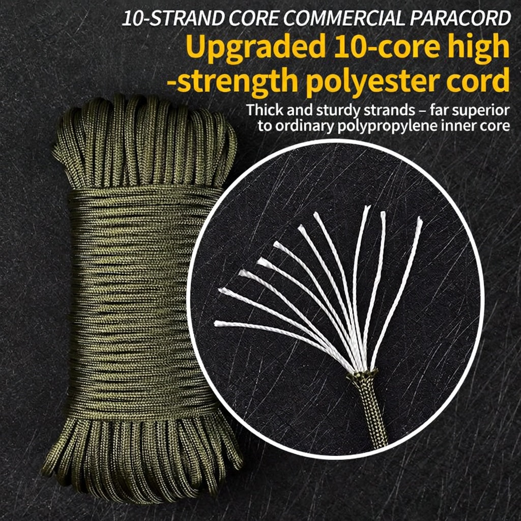 650 Military 10 Core Paracord Rope Outdoor Survival Camping Bundle