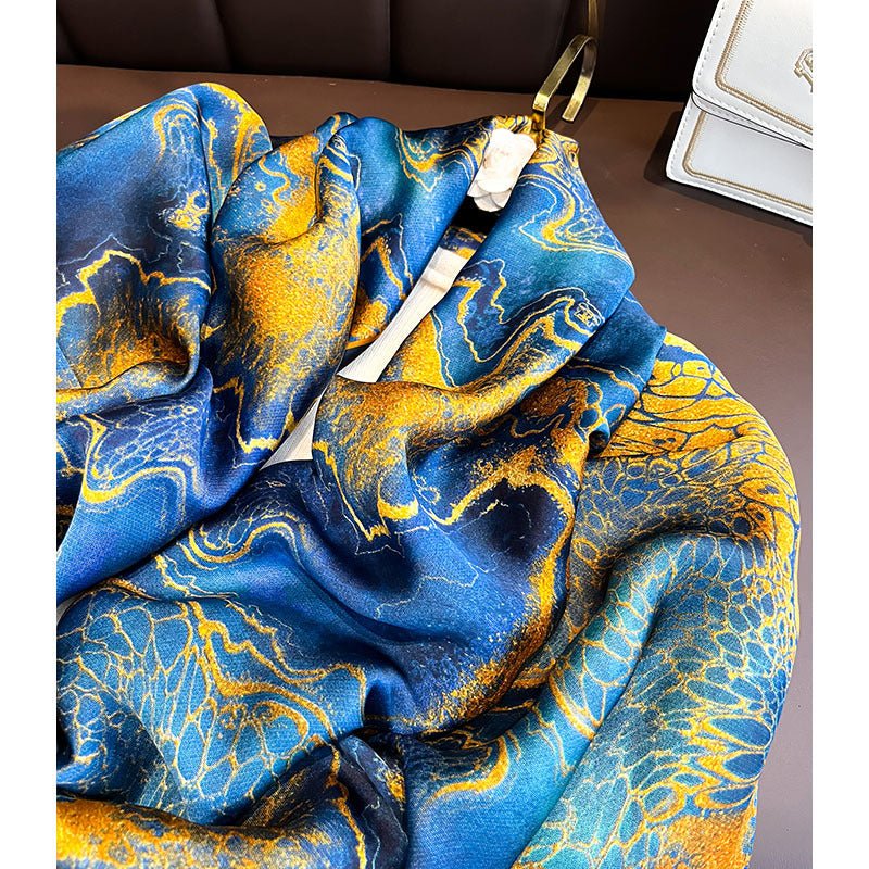 Autumn and Winter Long Stylish Satin Silk Scarf