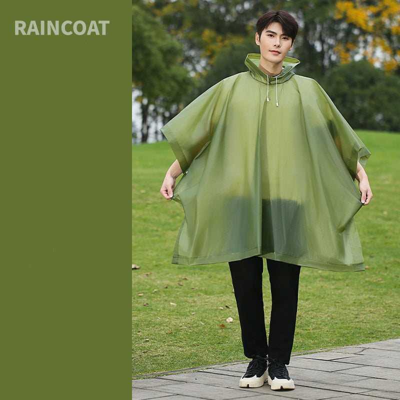 Military Green Poncho Style Raincoat