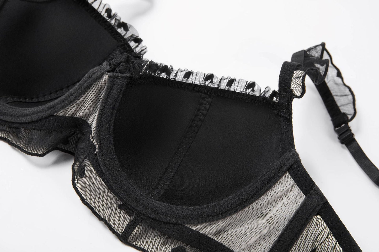 French Lace Underwire Bra Set Breathable Plus Size Lingerie