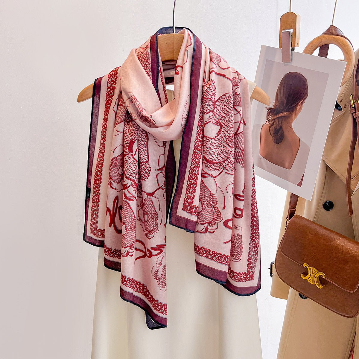 Colorful Luxurious Double Side Floral Printed Women's Viscose Scarf