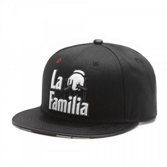 La Familia breathable flat brim snapback cap