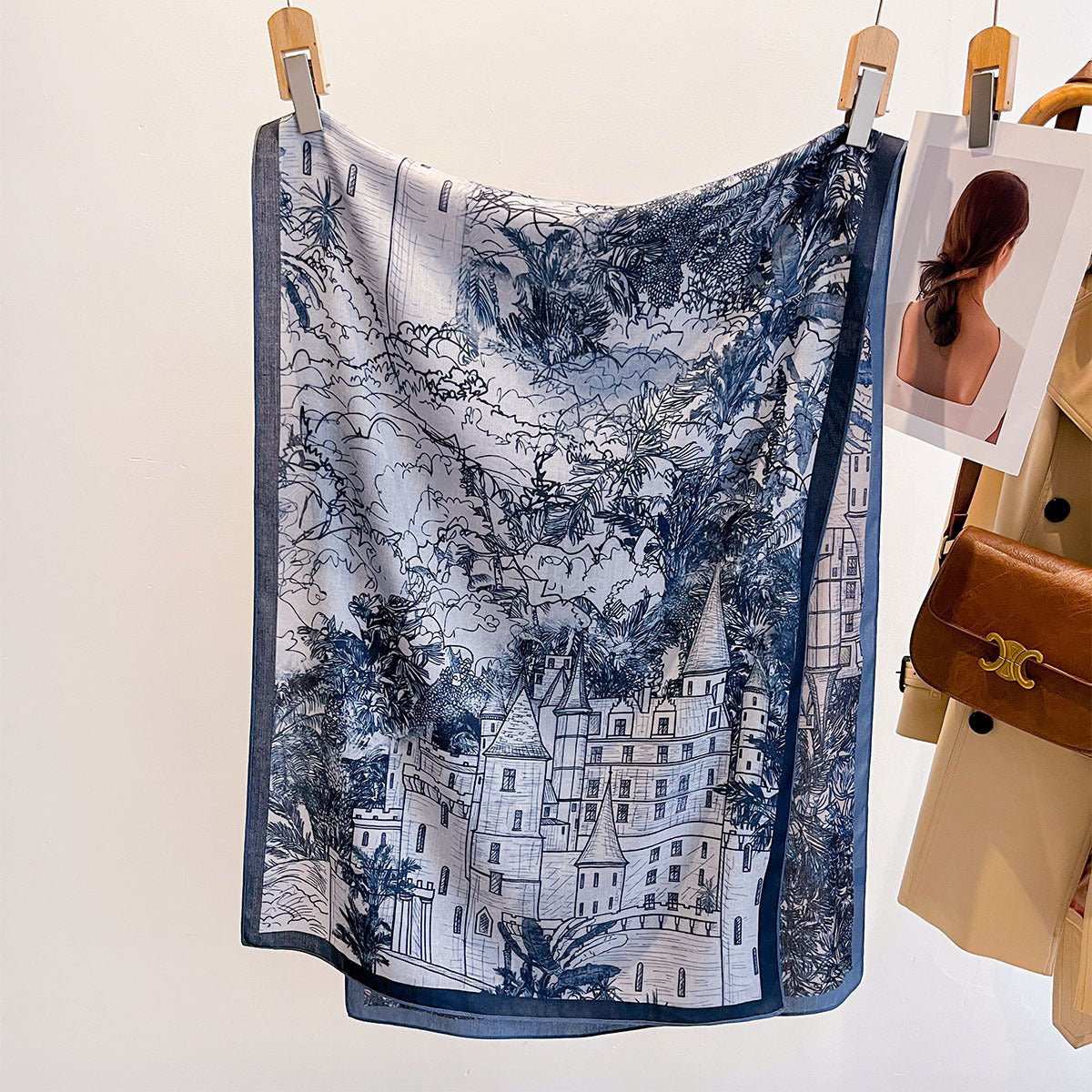 Women's Casual Both Side Printed Retro Style Viscose Scarf