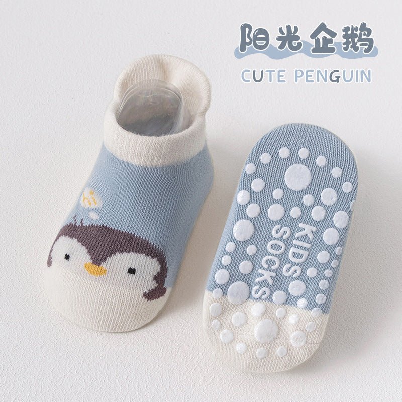 Anti-Slippery Cute Cartoon Printed Heel Style Soft Kids Socks