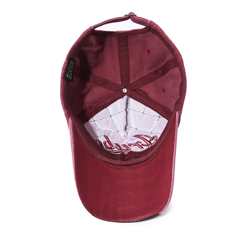 New washed and worn-out three-dimensional embroidery baseball caps