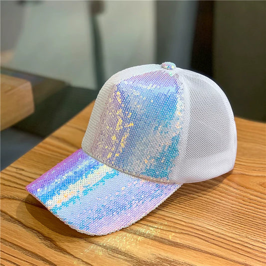 Women's glitter head mesh breathable summer cap (AZAD)