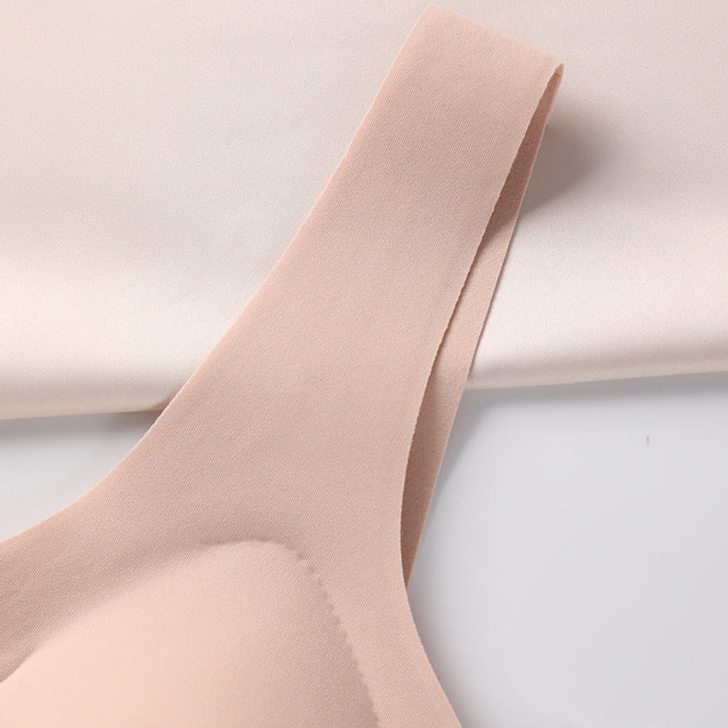 Seamless Wireless Jelly Support Bra with Fixed Cups - Champagne
