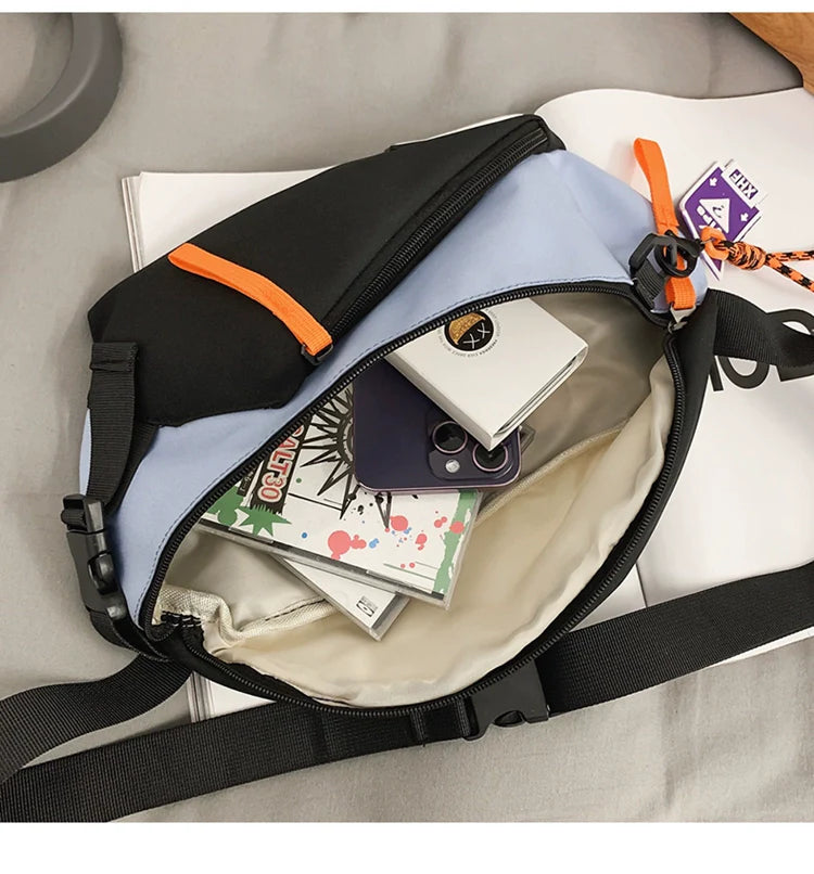 Trendy crossbody chest bag for boys and girls with bonus pendant. (ALAUDDIN)