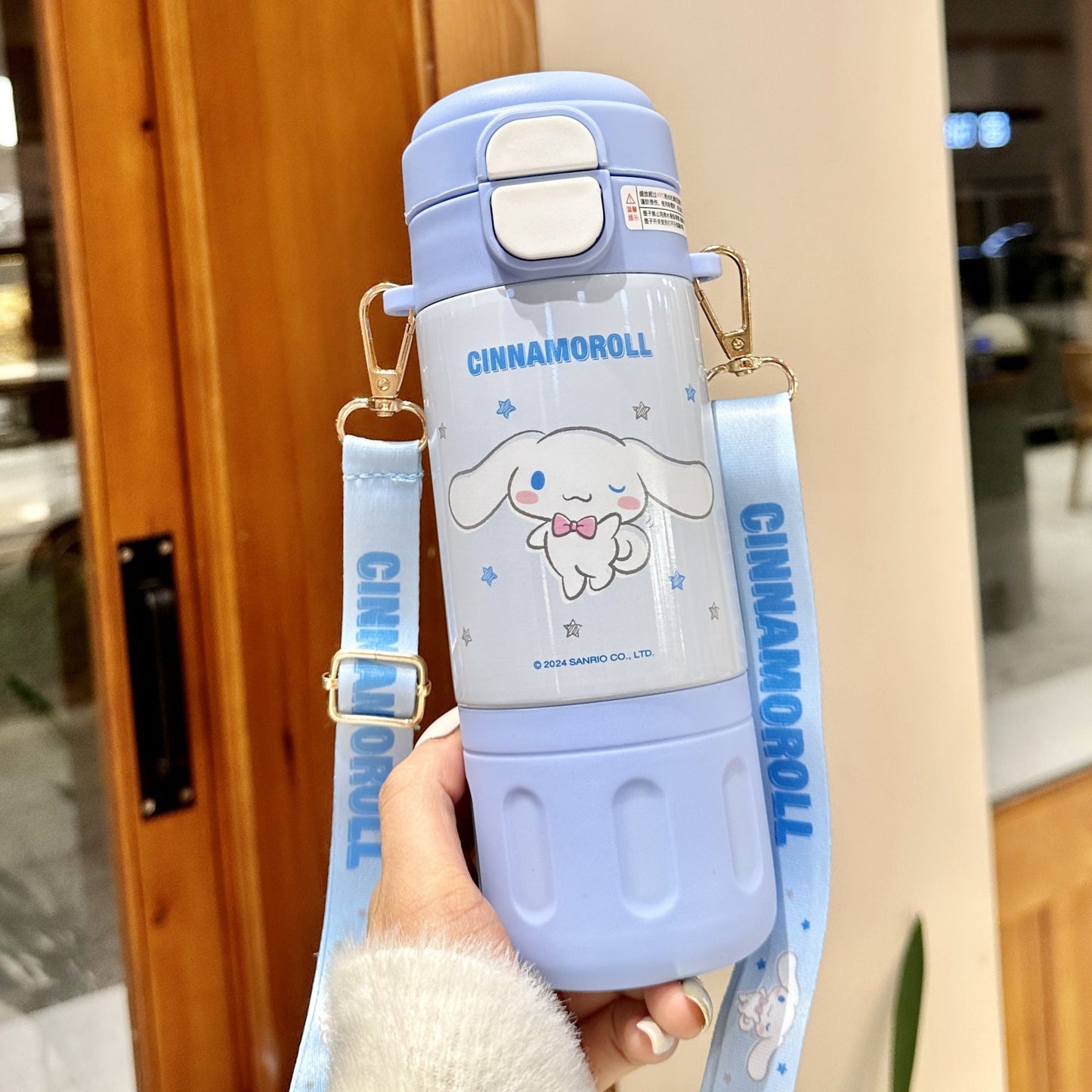 Chuhe Sanrio Insulated Water Bottle 480ml Steel Travel Cup Kit