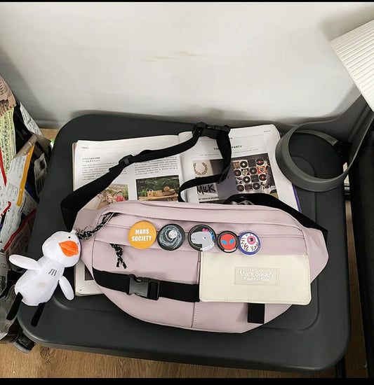 Unisex crossbody bag for travel and hiking with adjustable strap and free pendant (ALAUDDIN)