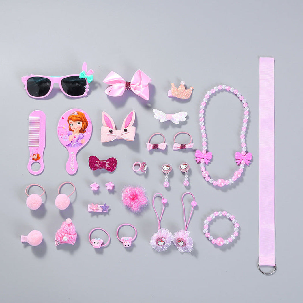 28 pieces set Korean Version of Children's Hair Accessories Grooming Set