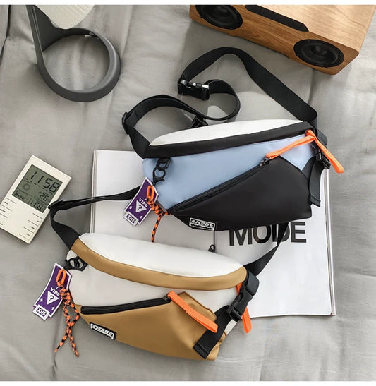 Trendy crossbody chest bag for boys and girls with bonus pendant. (ALAUDDIN)