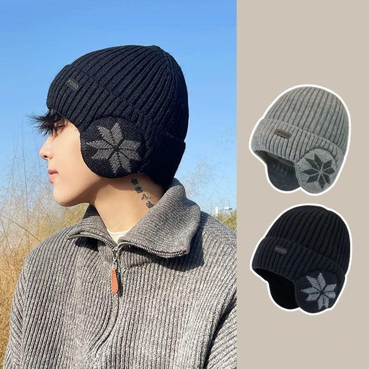 Winter new warm snowflake woolen big earmuffs