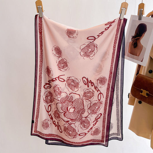 Colorful Luxurious Double Side Floral Printed Women's Viscose Scarf