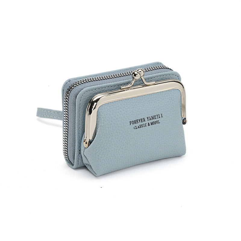 Women's Thin Compact Clutch Style Coin Purse Wallet