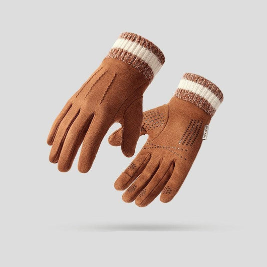 Winter Outdoor Anti Slip inside Wool Suede Made Winter Gloves