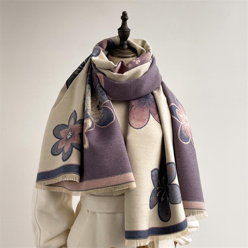 Vintage Ethnic Style Floral Patterned Winter Shawl For Women
