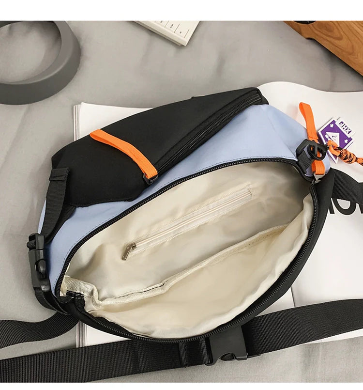 Trendy crossbody chest bag for boys and girls with bonus pendant. (ALAUDDIN)