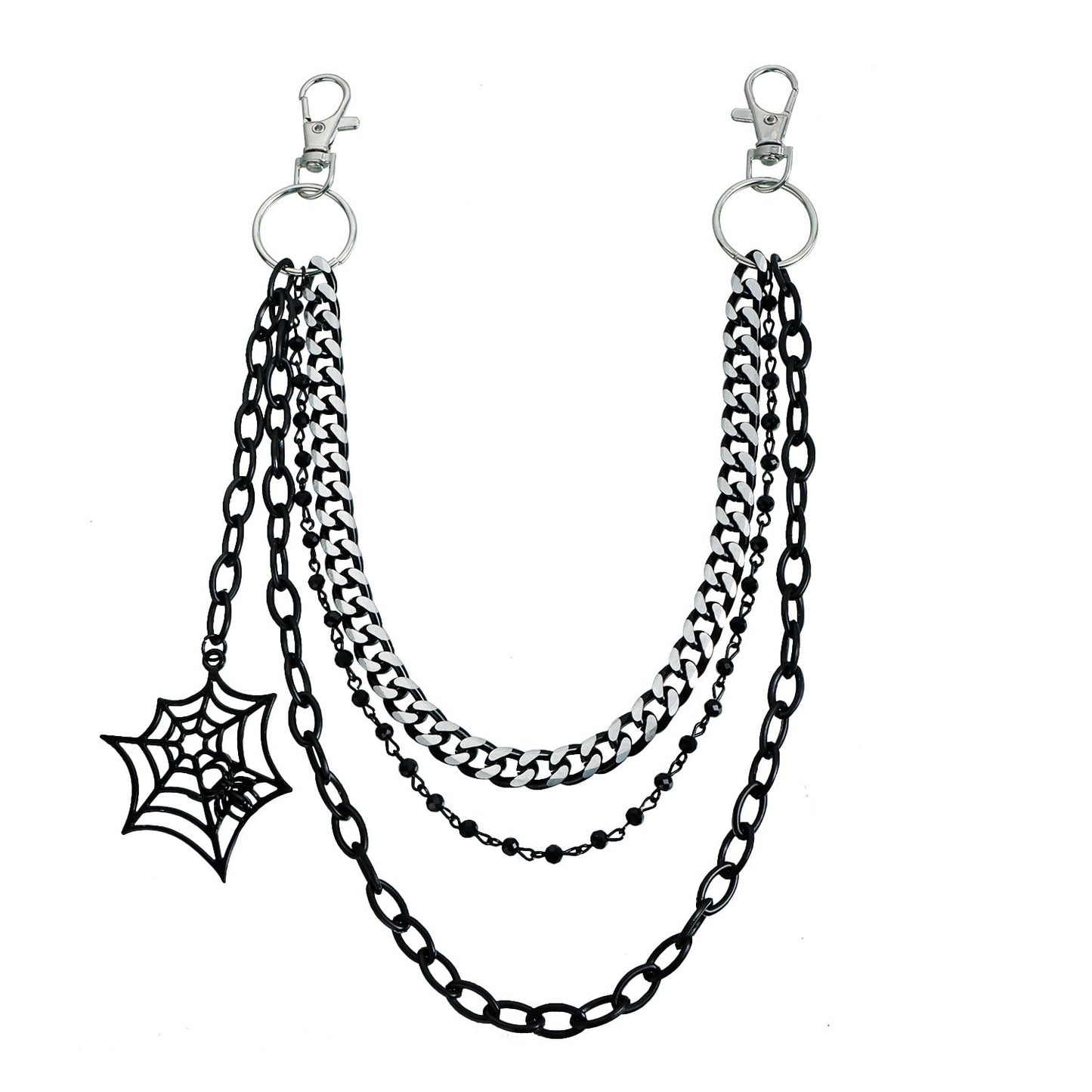 Gothic Spider Web Multi-Layer Metal Waist Chain Belt for Jeans