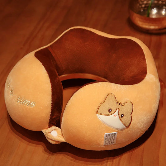 Cute Style Cotton Plush Elastic Portable Neck Pillow For Travel (ALAUDDIN)