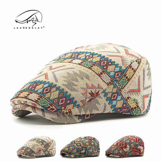 British retro ethnic style flat cap