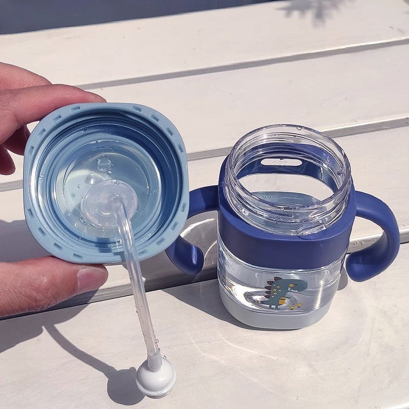 Baby Drinking Bottle Mum Pot with Straw and Anti Fall Features