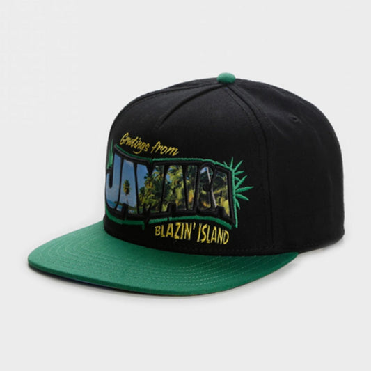 Blazin' Island embroidery hip hop flat brim hat.