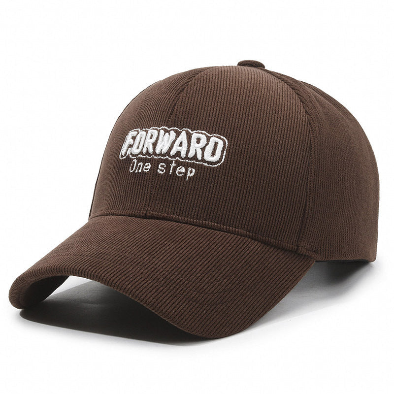 New corduroy letter embroidery baseball caps