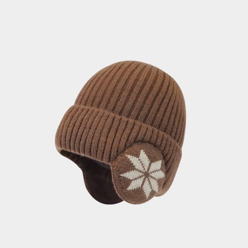 Winter new warm snowflake woolen big earmuffs