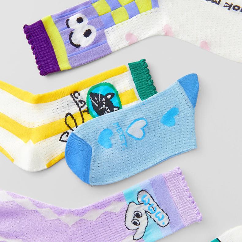 Colorful Printed cotton fancy winter socks