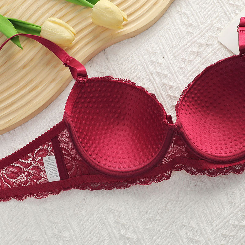 Elegant Lace Underwire Push Up Bra and Panty Set