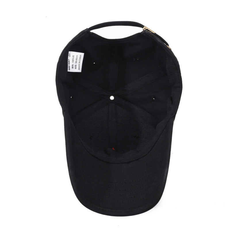 Solid Top Embroidery Style Five-Pointed Star Cap
