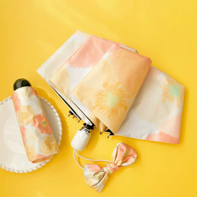 Automatic umbrella rain and UV protection small folding parasols. (ALAUDDIN)