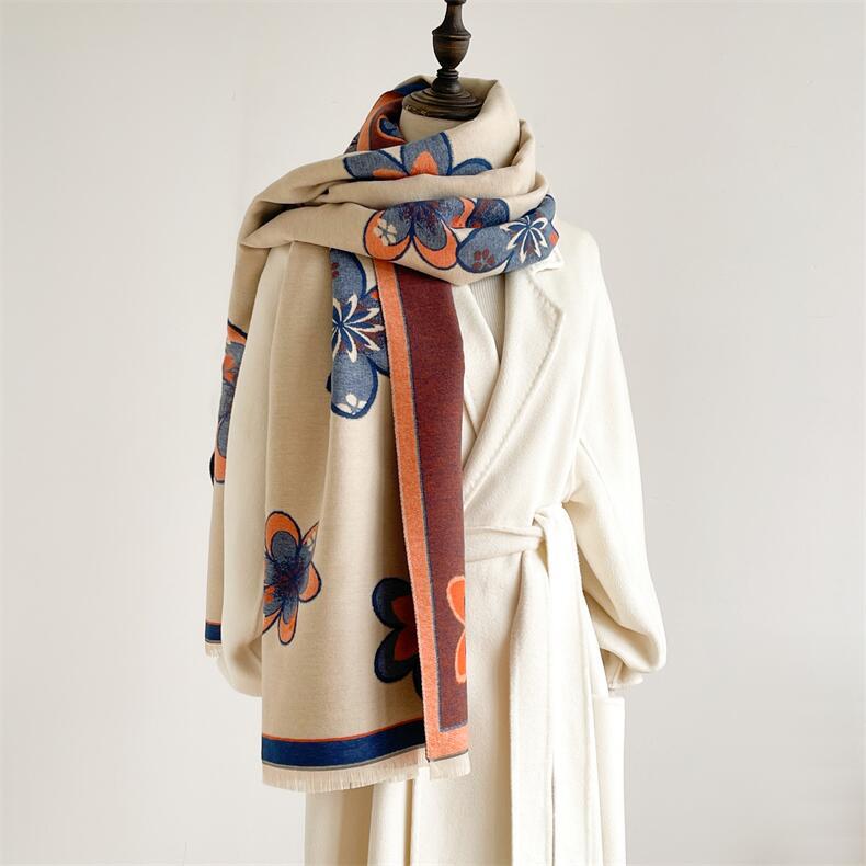 Premium Fairy Style Petal Printed Luxury Winter Shawl for Women