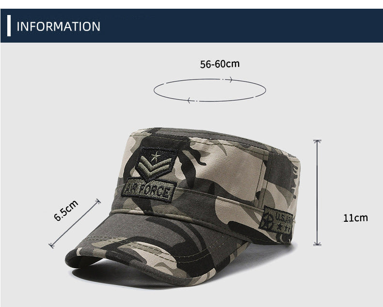 New outdoor embroidered flat cadet cap