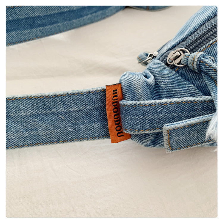 Unisex Trendy Pure Denim Crossbody Large Capacity Chest & Waist Bag
