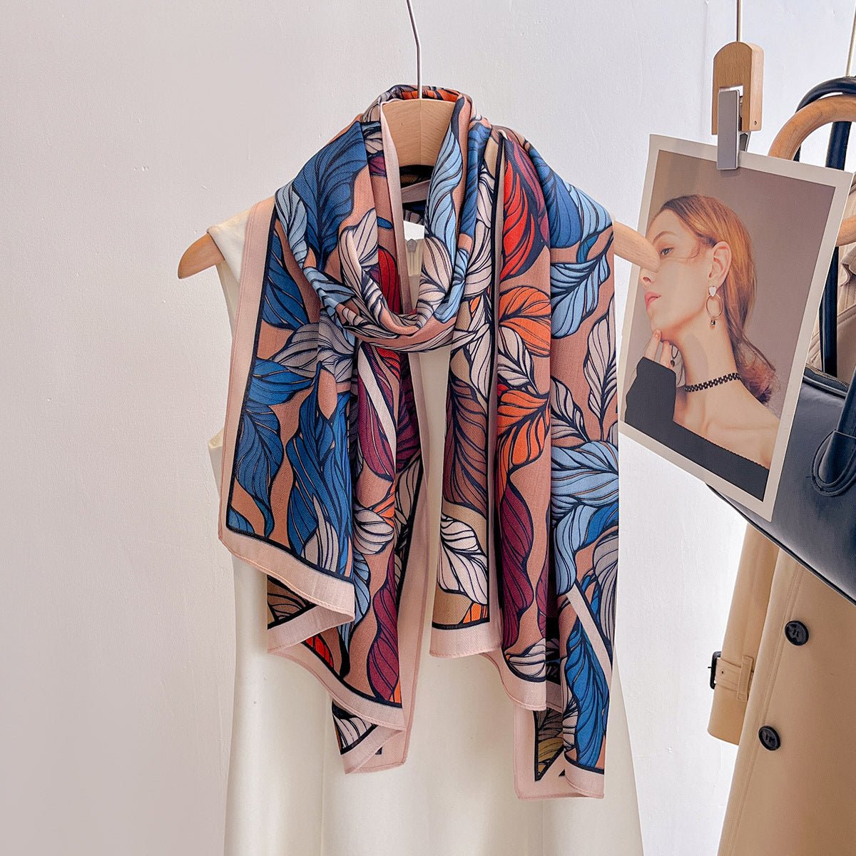 Women's Korean Style Floral Printed Both Side Printed Premium Viscose Scarf
