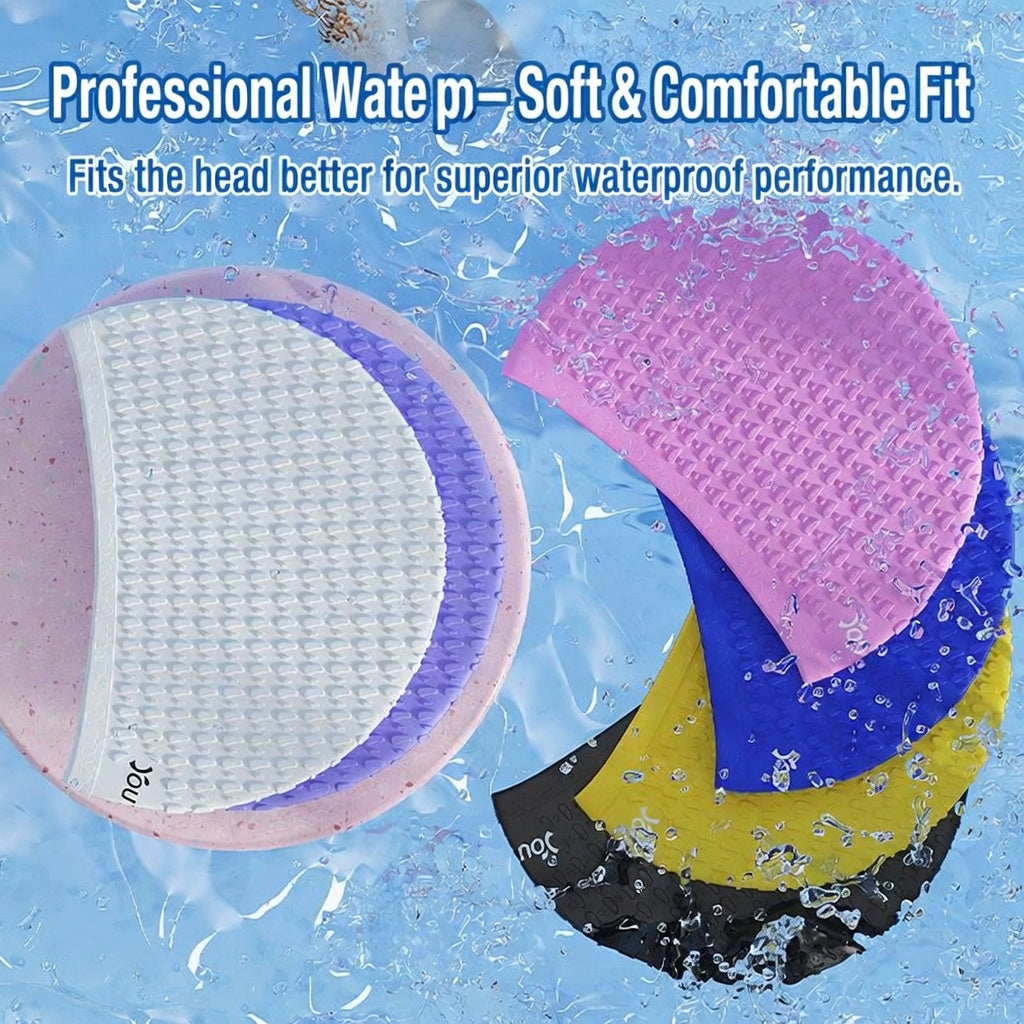 Professional Silicone Swim Cap Women Long Hair Waterproof Comfortable Design