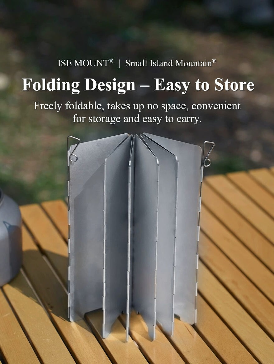 ISE MOUNT Aluminum Camping Windshield Foldable Stove Wind Shield Kit
