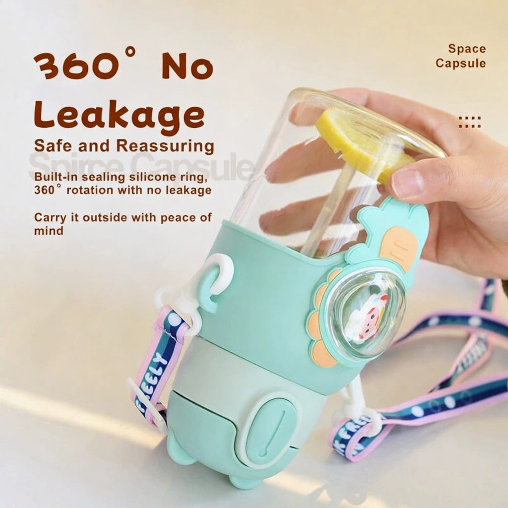 Zhongzhi 600ml PC Plastic Straw Cup Portable Space Bottle Edition