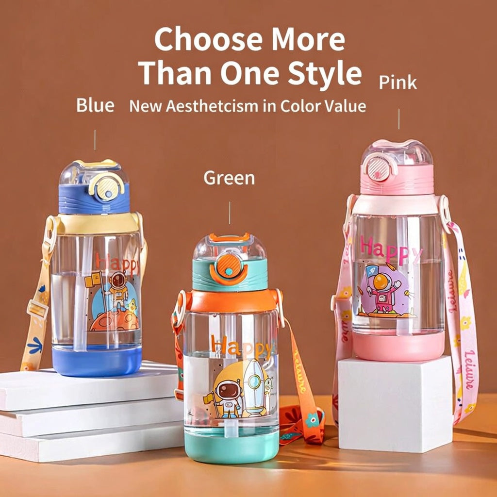 Changnuo Kids Straw Bottle PC Drop Resistant Leak Proof Summer