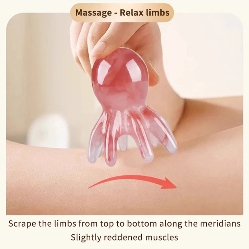 Multifunction Octopus Scalp Massager Meridian Therapy Scraping Hair Comb