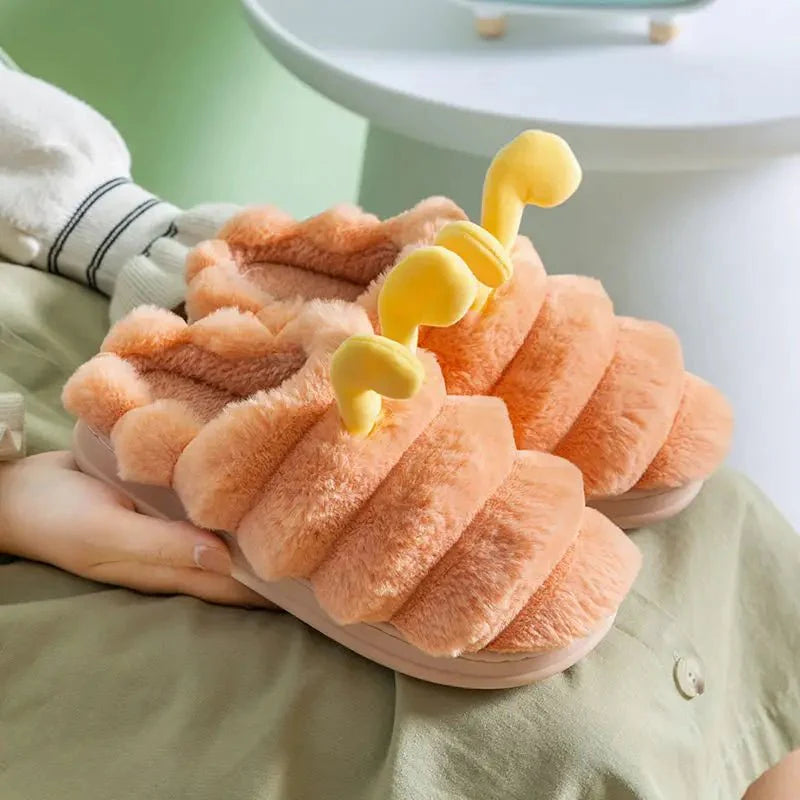 Caterpillar Warm Plush Indoor Home Slippers