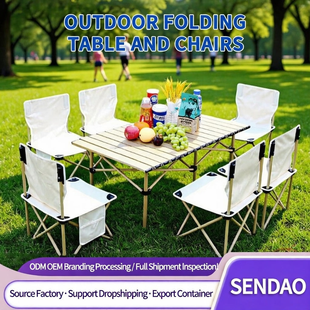 Portable Folding Camping Table and Chair Set for Outdoor Picnic Dining