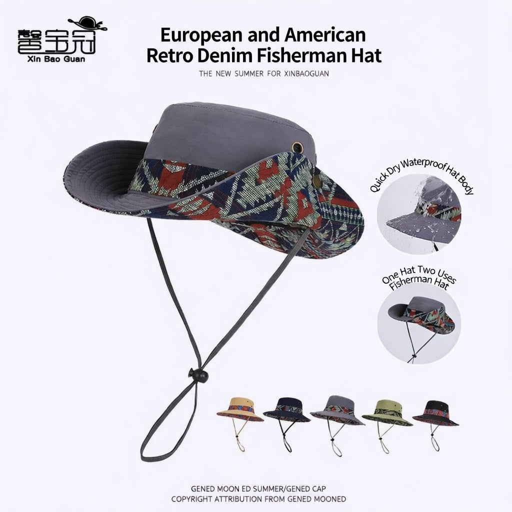 Wide Brim Waterproof Quick Dry Sun Hat for Outdoor Hiking