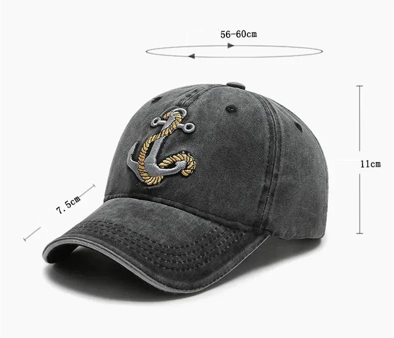 Embroidery sea rivet denim baseball outdoor summer cap