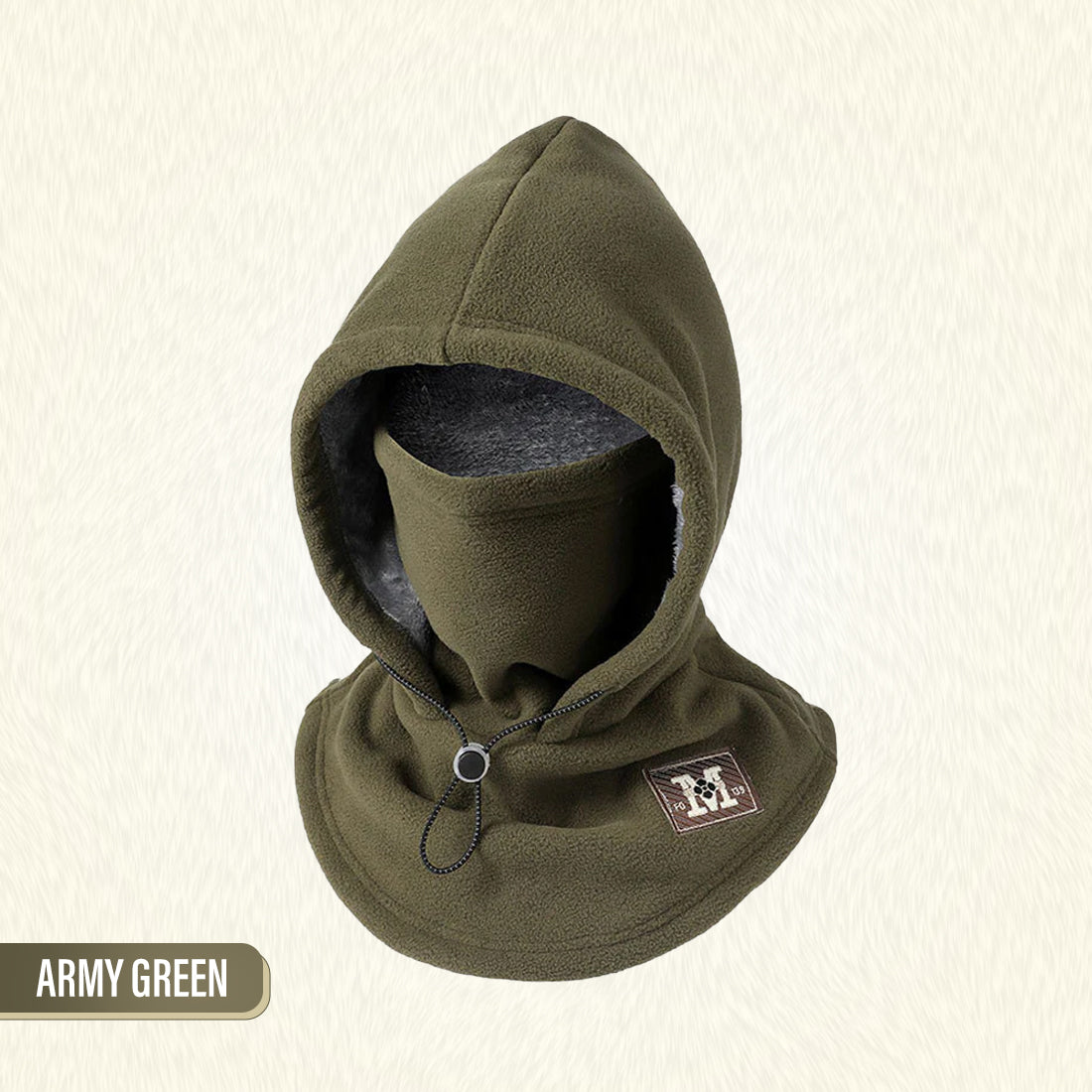 Men's Double Layered Thick Fleece, Ear and Neck Protection Pullover Hat