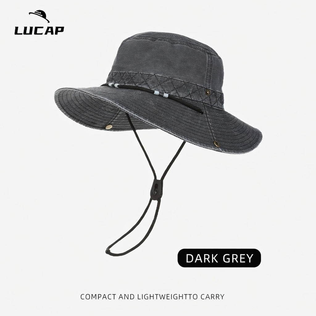 Retro Waterproof Quick Dry Sun Protection Wide Brim Cowboy Hat